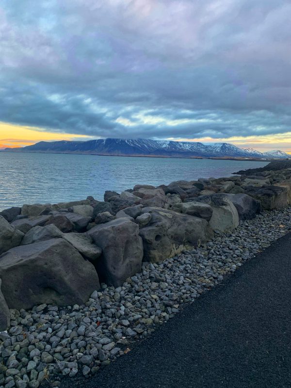 Seaview from Reykjavik Iceland at Sunset