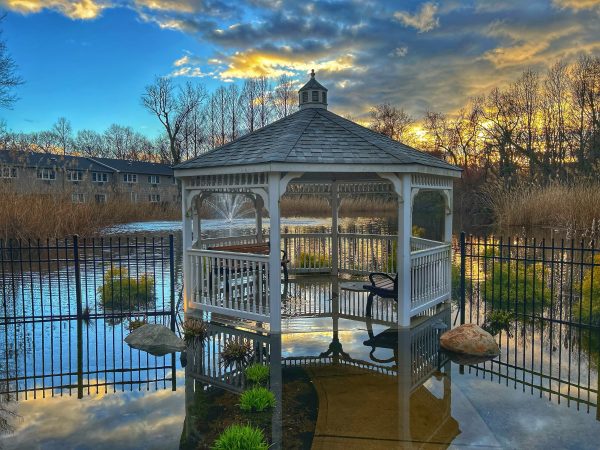 Flooded Gazebo Sunset Reflecting Pool Nassau County NY